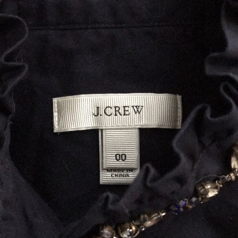 EUC~ J CREW Jeweled Placket Top - Picture 9 of 9
